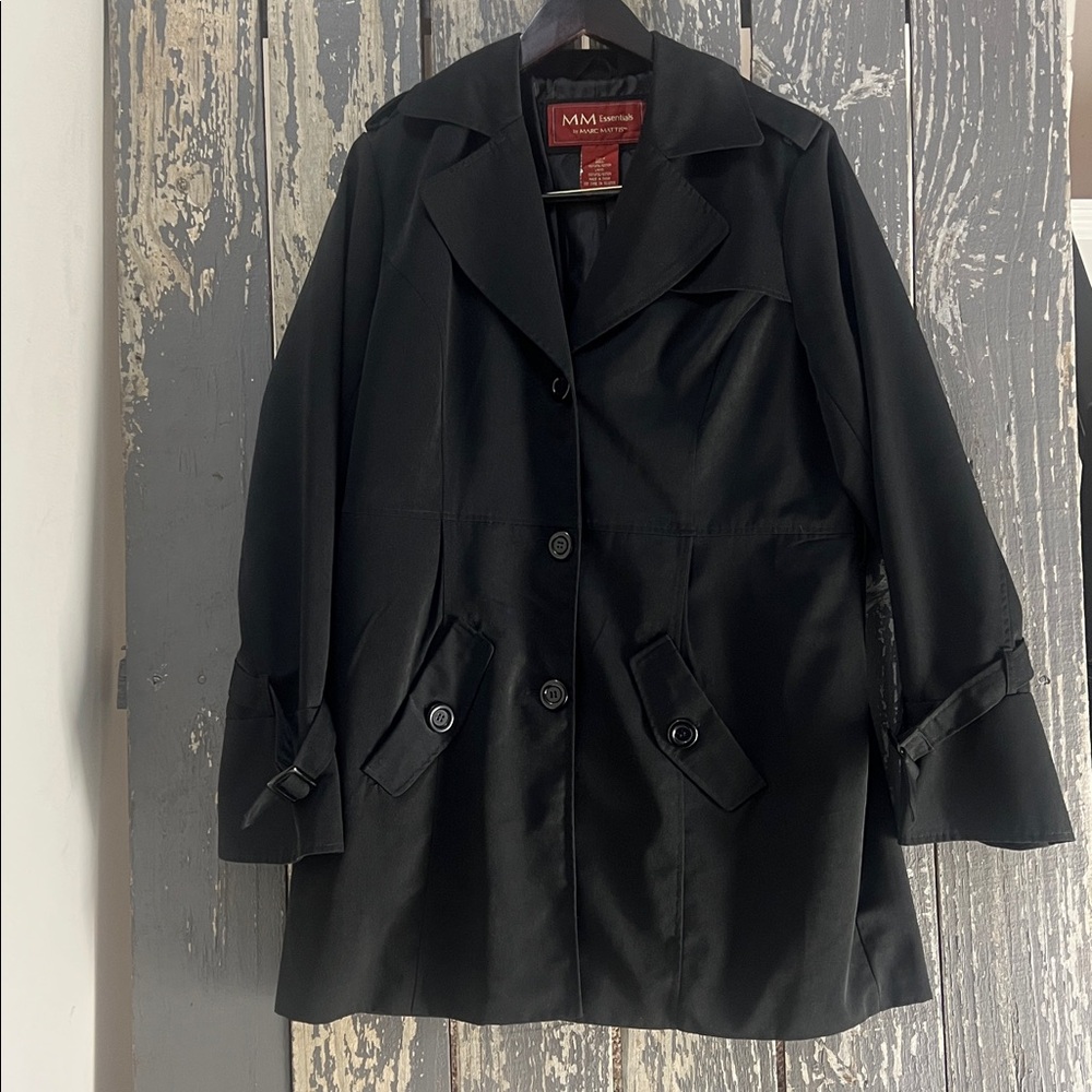 MM Essentials Marc Mattis Women's Black Trench Coat M
